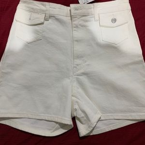High waisted white shorts